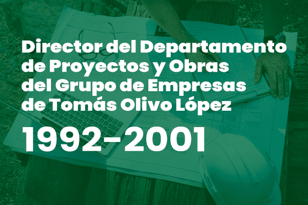 Director del departamento de proyectos de obras de la empresa Tomás Oliva López, en un entorno profesional.
