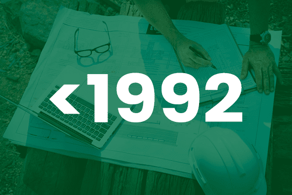 El año 1992, representado en un diseño gráfico con números grandes y coloridos sobre un fondo simple.